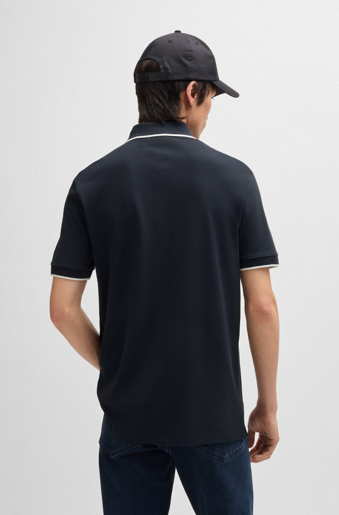 HUGO Polos Slim Fit in Cotton - DERESINO232 10231467 01-50490775- Concorde Fashion#color_navy-405