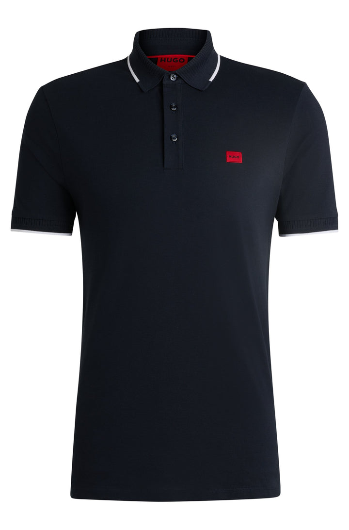 HUGO Polos Slim Fit in Cotton - DERESINO232 10231467 01-50490775- Concorde Fashion#color_navy-405