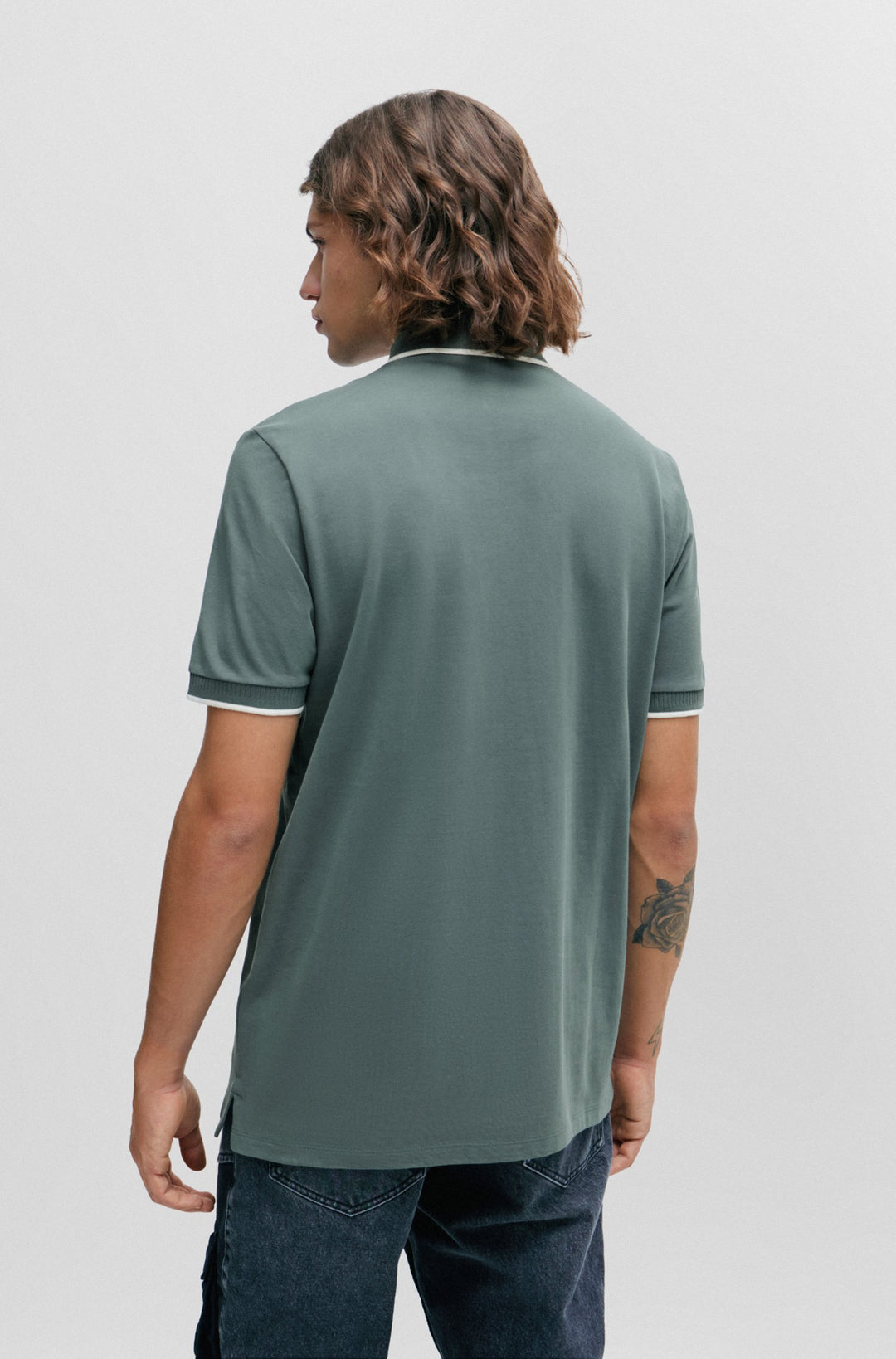HUGO Slim Fit Polos in Cotton - DERESINO232 10231467 01-50490775- Concorde Fashion#color_green-307