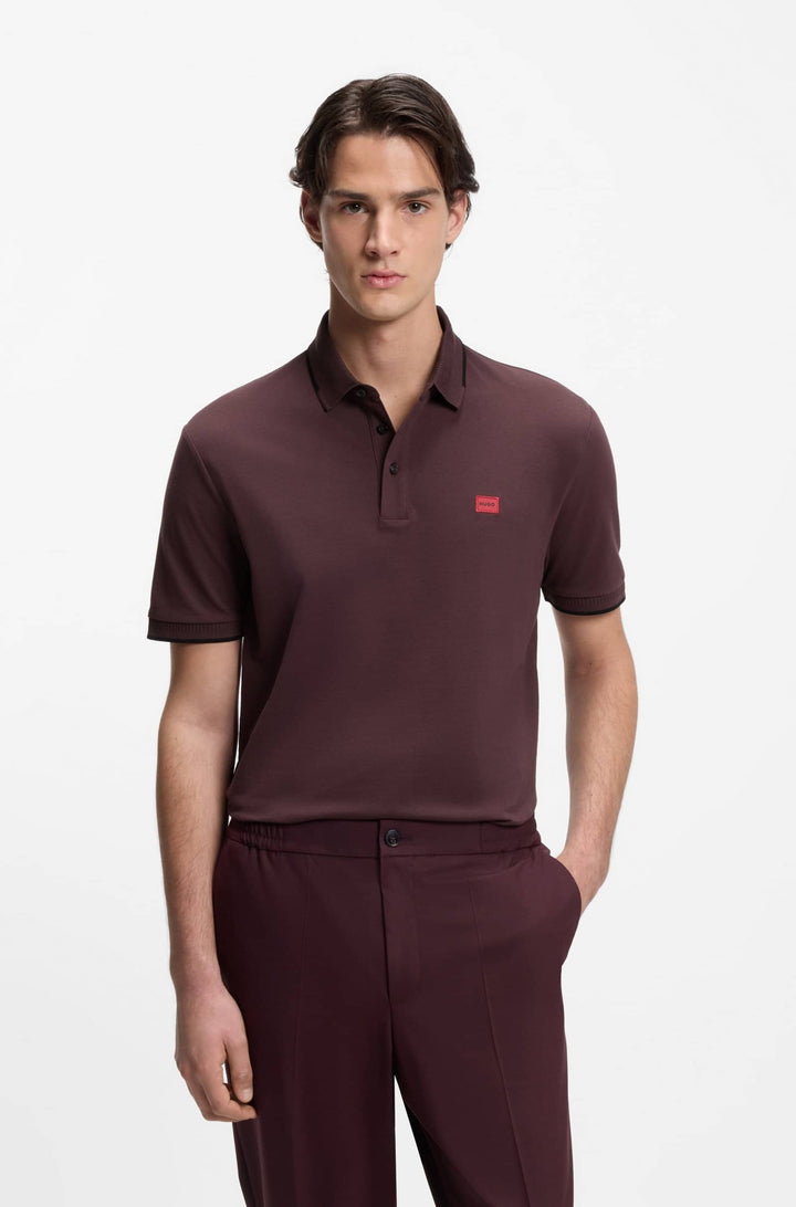 HUGO Polos Slim Fit in Cotton - DERESINO232 10231467 01-50490775- Concorde Fashion#color_brown-249