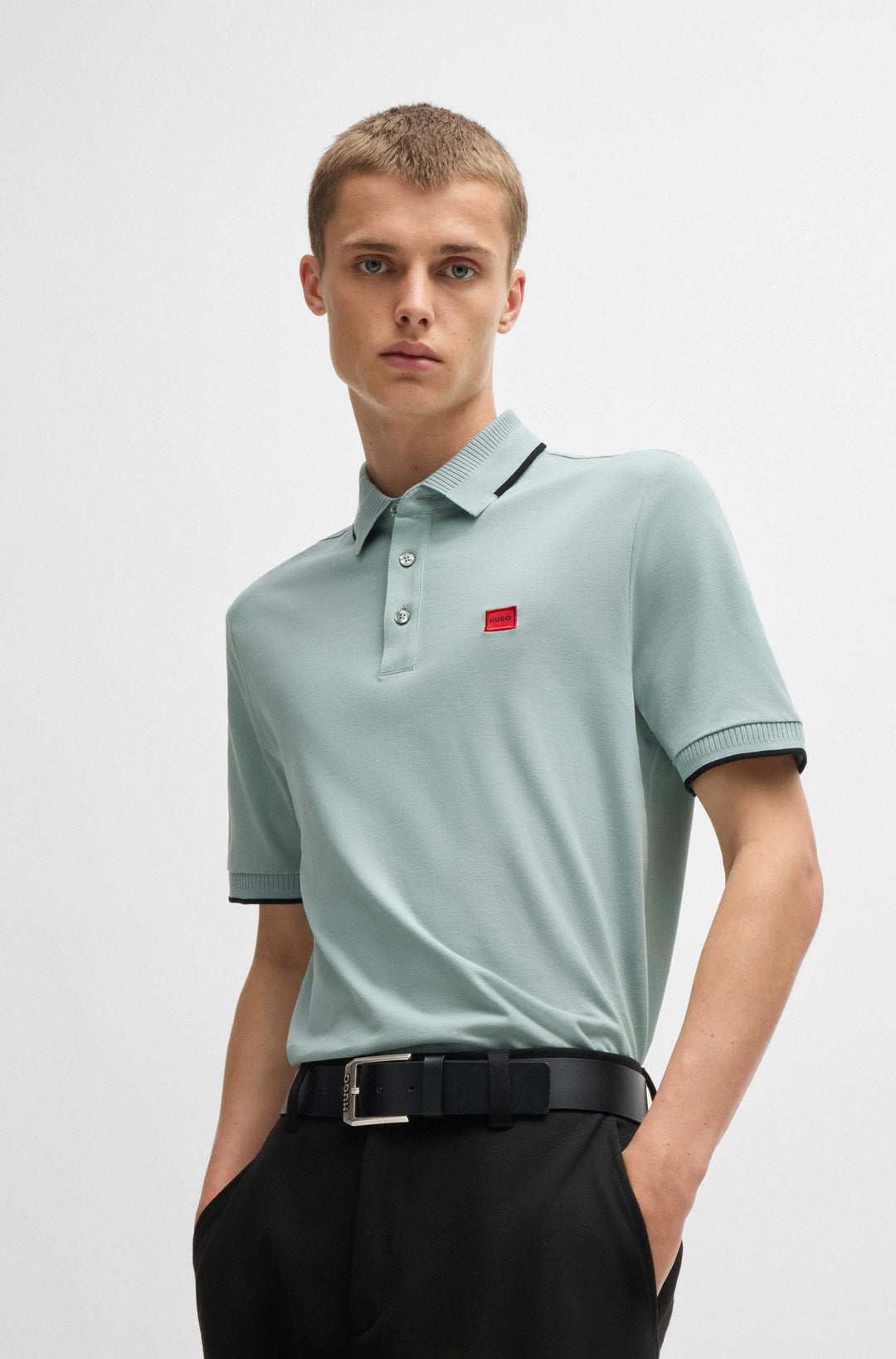 HUGO Polos Slim Fit in Cotton - DERESINO232 10231467 01-50490775- Concorde Fashion#color_grey-074