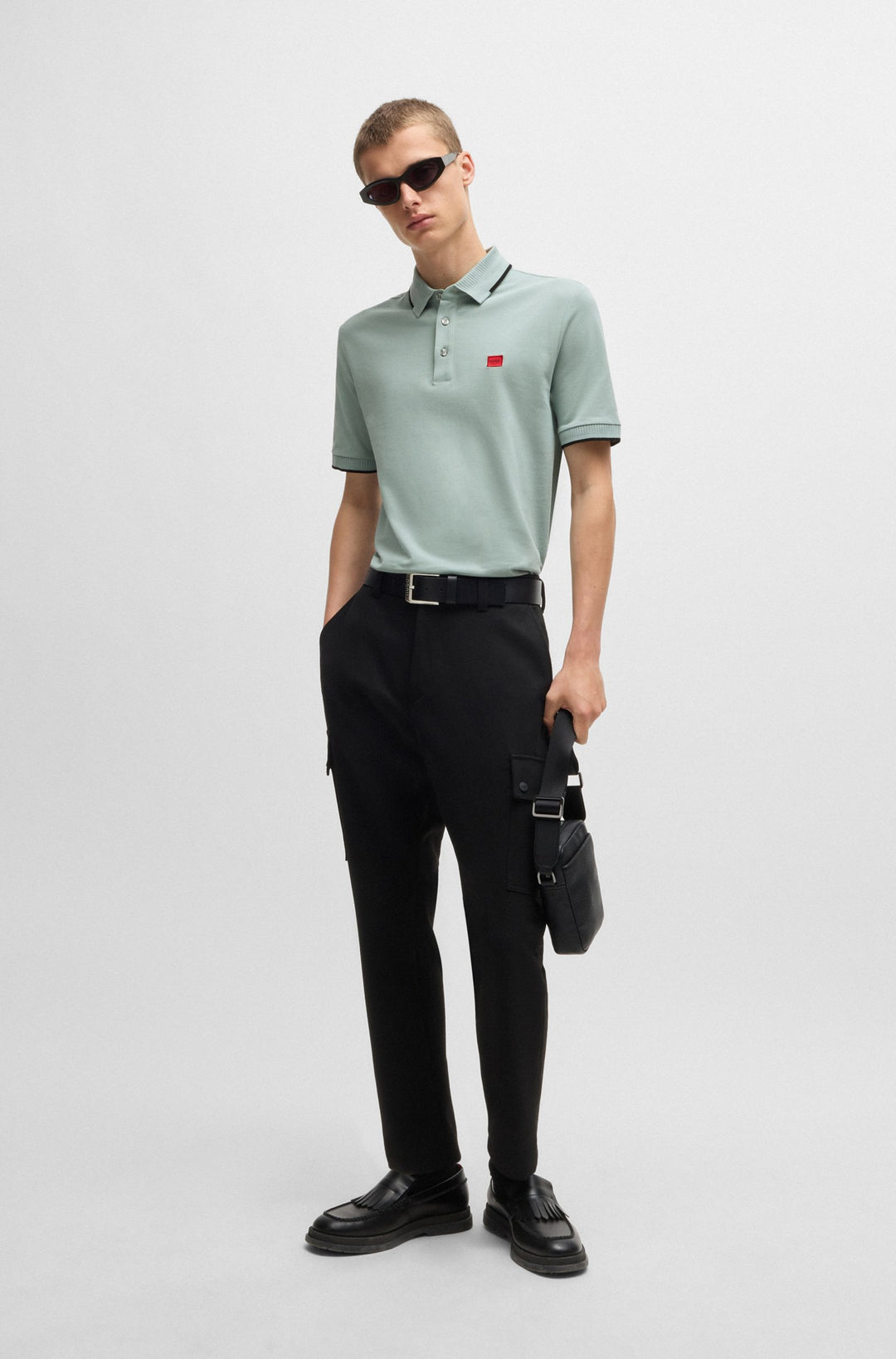 HUGO Polos Slim Fit in Cotton - DERESINO232 10231467 01-50490775- Concorde Fashion#color_grey-074