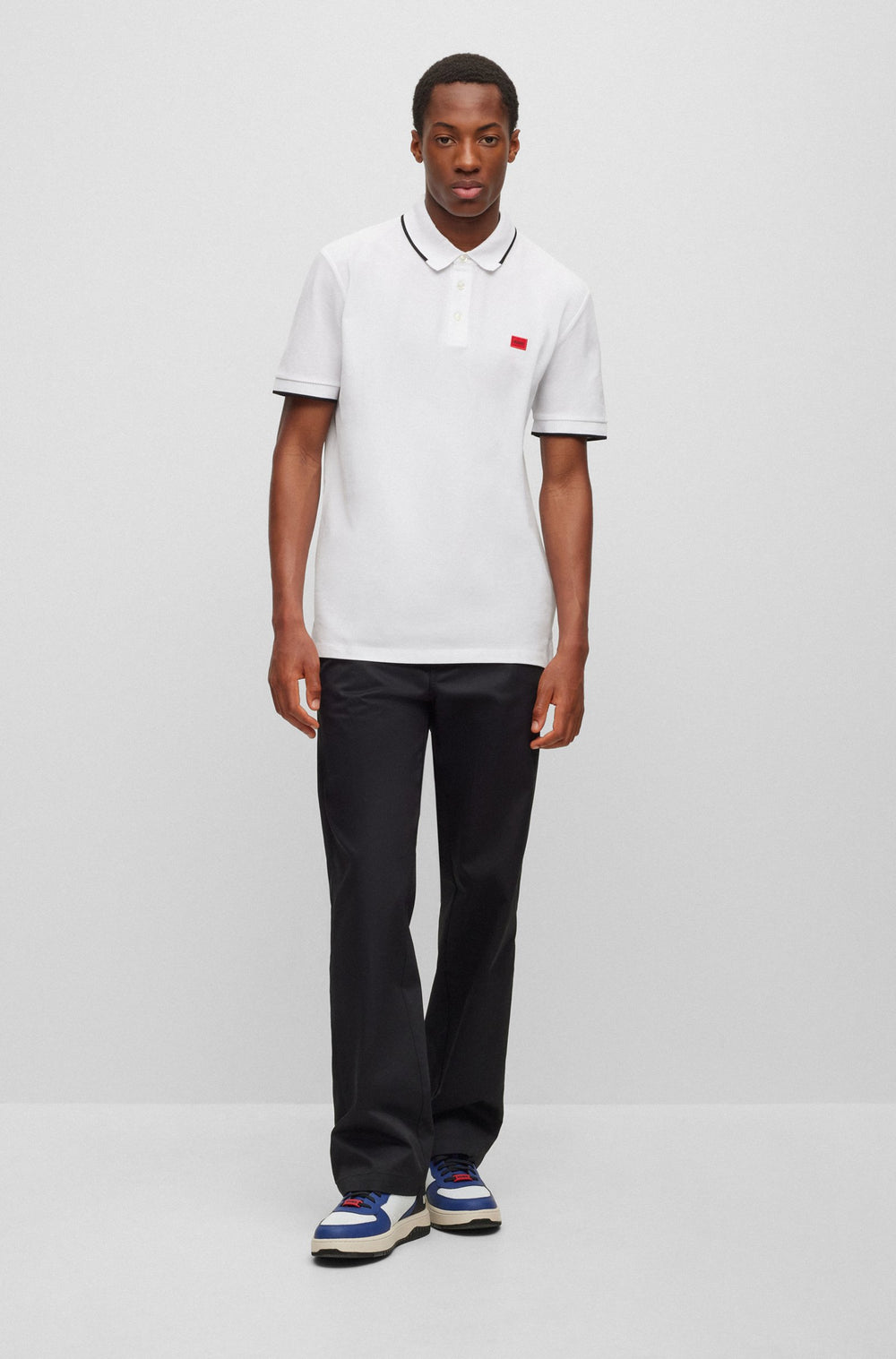 HUGO Slim Fit Polos in Cotton - DERESINO232 10231467 01-50490775- Concorde Fashion#color_white-120