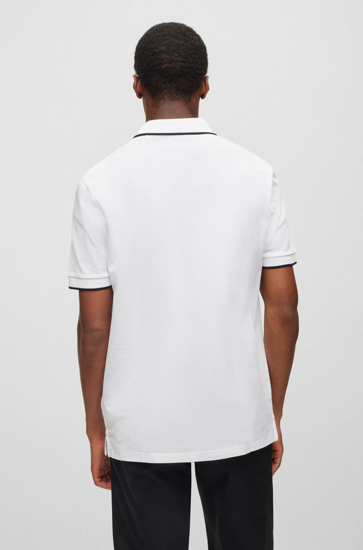 HUGO Slim Fit Polos in Cotton - DERESINO232 10231467 01-50490775- Concorde Fashion#color_white-120