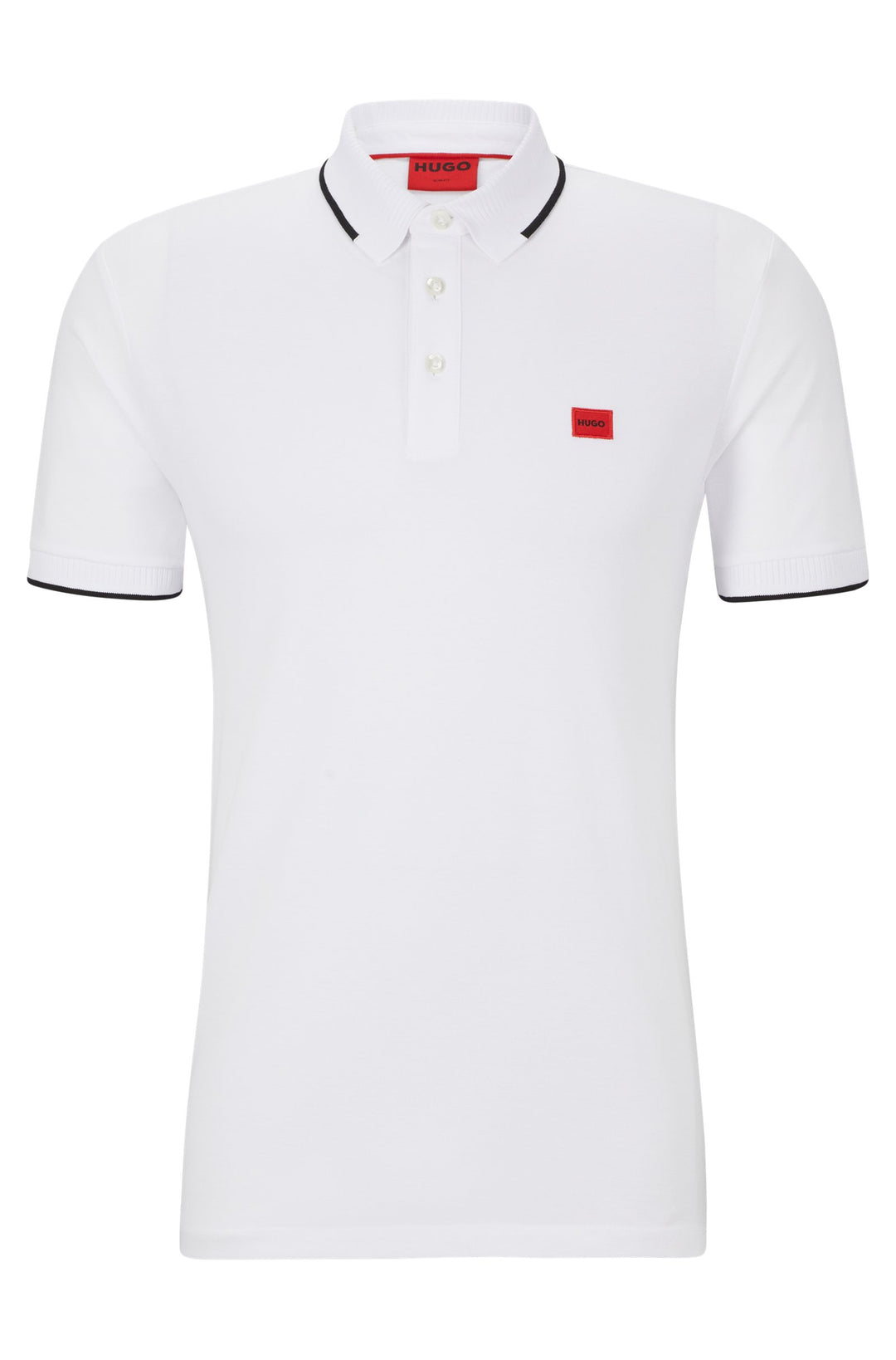 HUGO Slim Fit Polos in Cotton - DERESINO232 10231467 01-50490775- Concorde Fashion#color_white-120