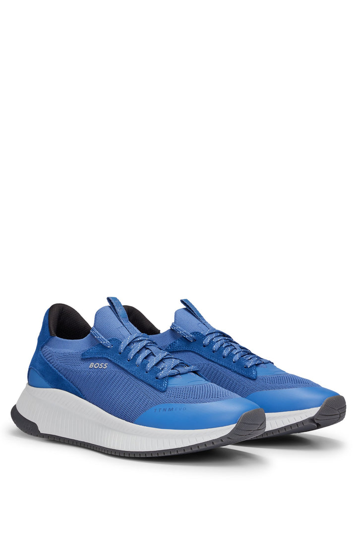 BOSS Standard Sole Sneakers in Polyester Mix - TTNM EVO_SLON_KNSD 10232616 01-50498904- Concorde Fashion#color_blue-479