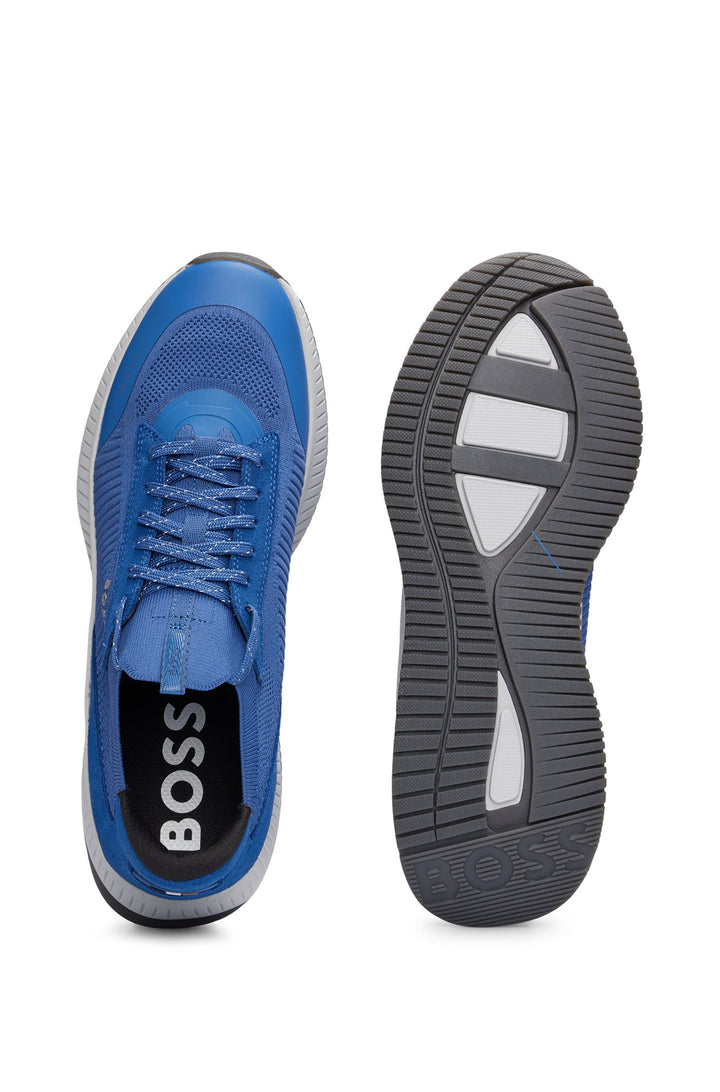 BOSS Standard Sole Sneakers in Polyester Mix - TTNM EVO_SLON_KNSD 10232616 01-50498904- Concorde Fashion#color_blue-479