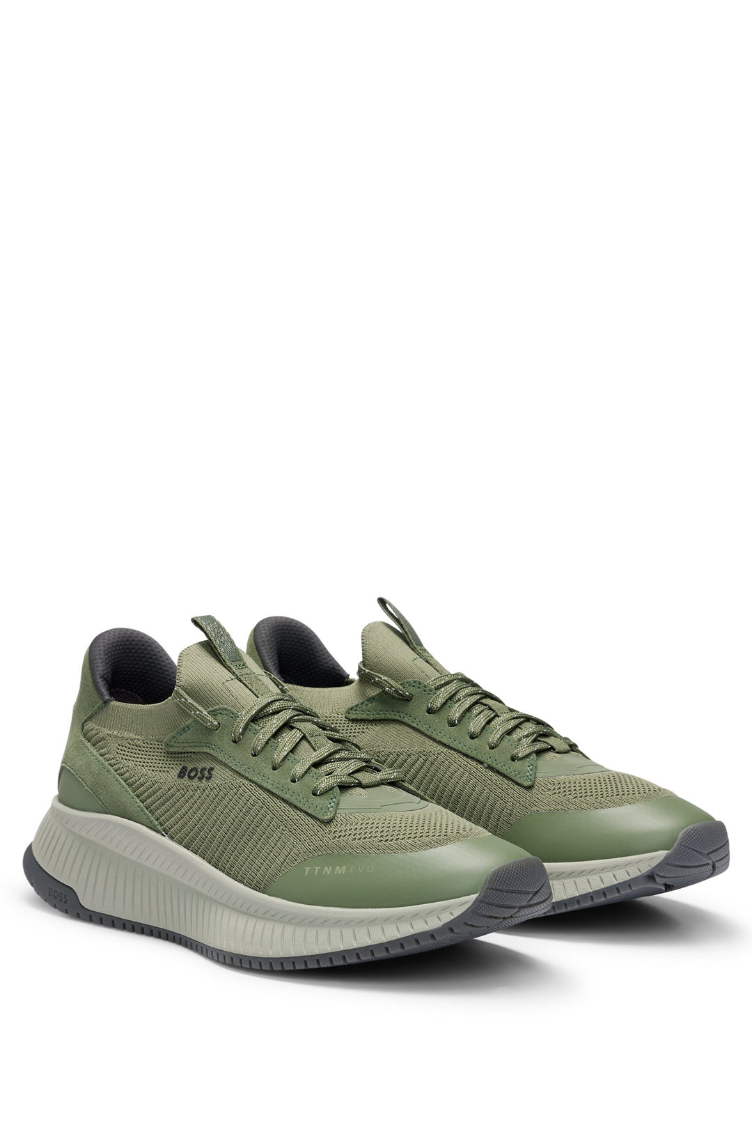 BOSS Standard Sole Sneakers in Polyester Mix - TTNM EVO_SLON_KNSD 10232616 01-50498904- Concorde Fashion#color_green-342