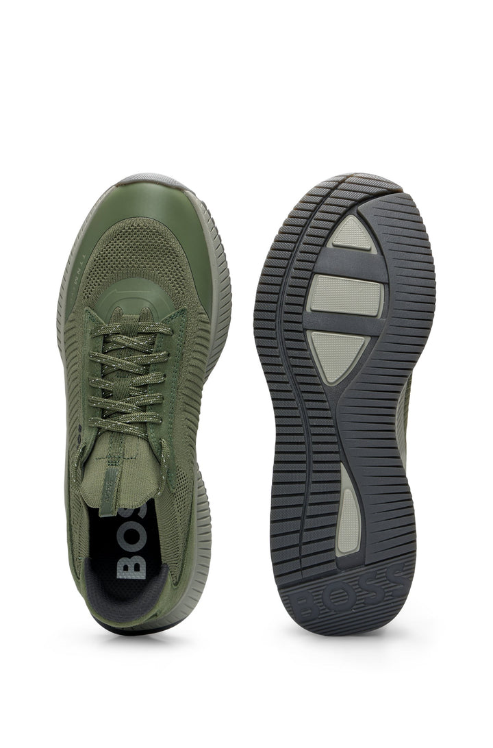 BOSS Standard Sole Sneakers in Polyester Mix - TTNM EVO_SLON_KNSD 10232616 01-50498904- Concorde Fashion#color_green-342