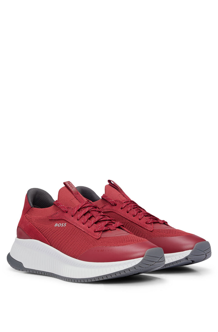 BOSS Standard Sole Sneakers in Polyester Mix - TTNM EVO_SLON_KNSD 10232616 01-50498904- Concorde Fashion#color_red-647