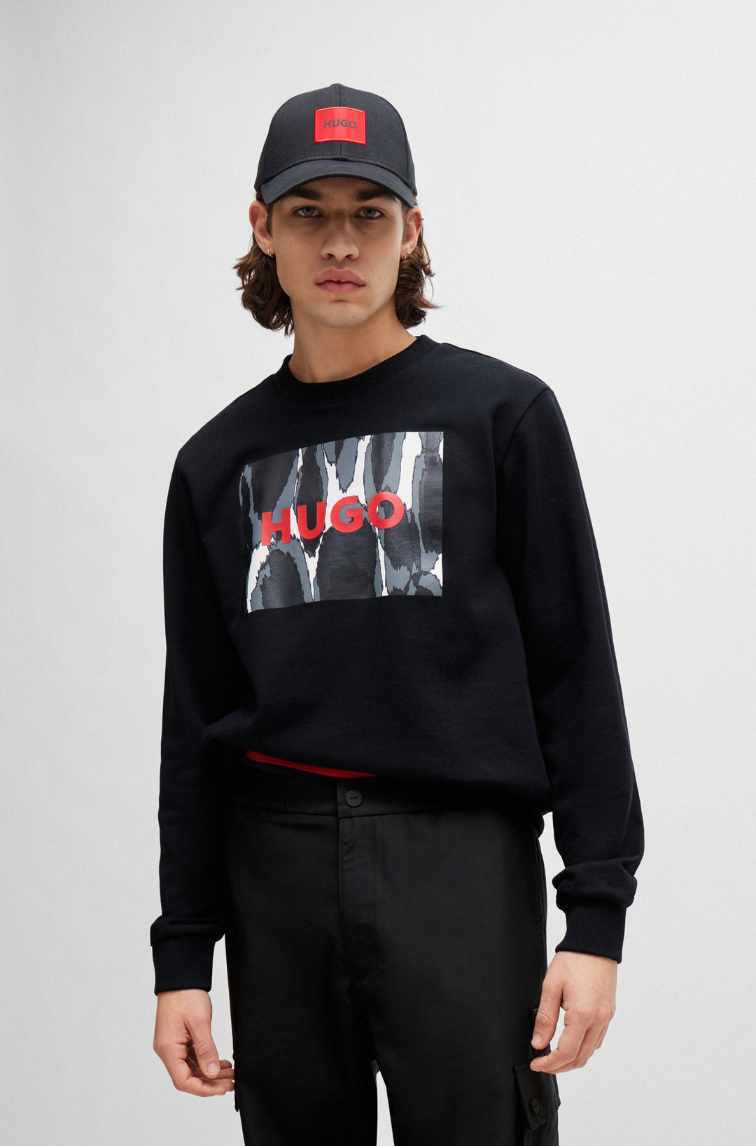 HUGO RED Regular Fit Sweatshirts in Cotton - DURAGOL_U242 10233395 01-50513335- Concorde Fashion#color_black-001