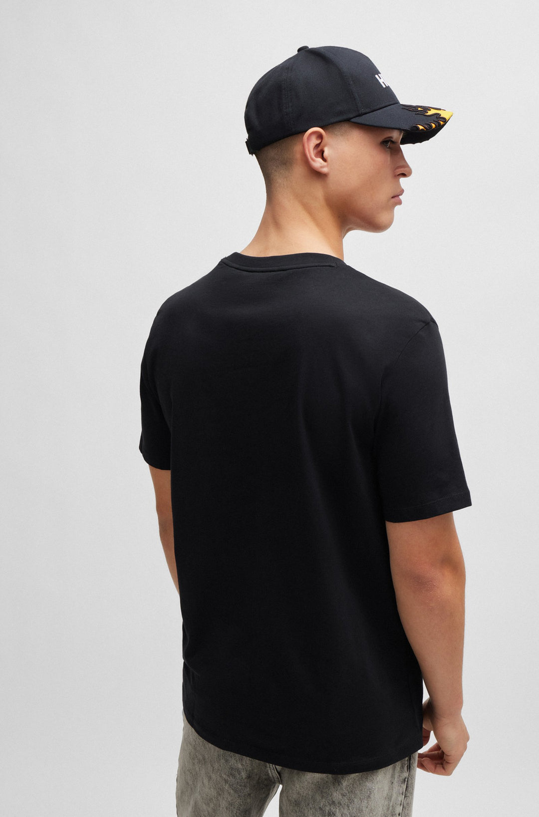 HUGO Regular Fit T-Shirts in Cotton - DAMMOCK 10233396 01-50504916- Concorde Fashion#color_black-001