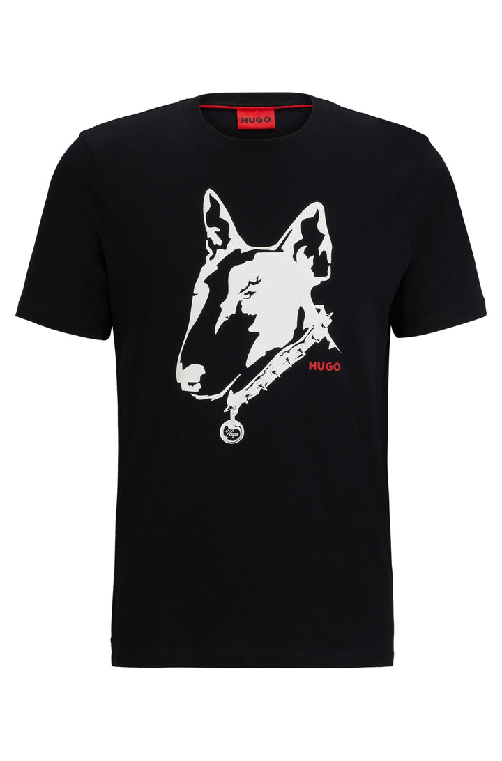 HUGO Regular Fit T-Shirts in Cotton - DAMMOCK 10233396 01-50504916- Concorde Fashion#color_black-001