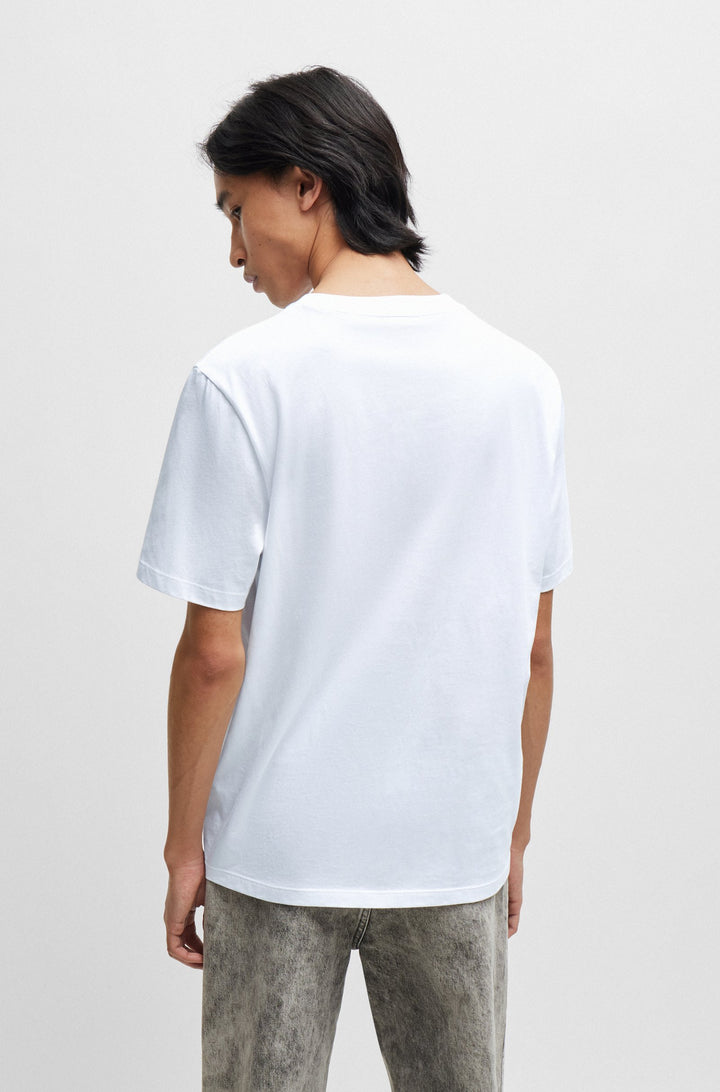 HUGO Regular Fit T-Shirts in Cotton - DAMMOCK 10233396 01-50504916- Concorde Fashion#color_white-100