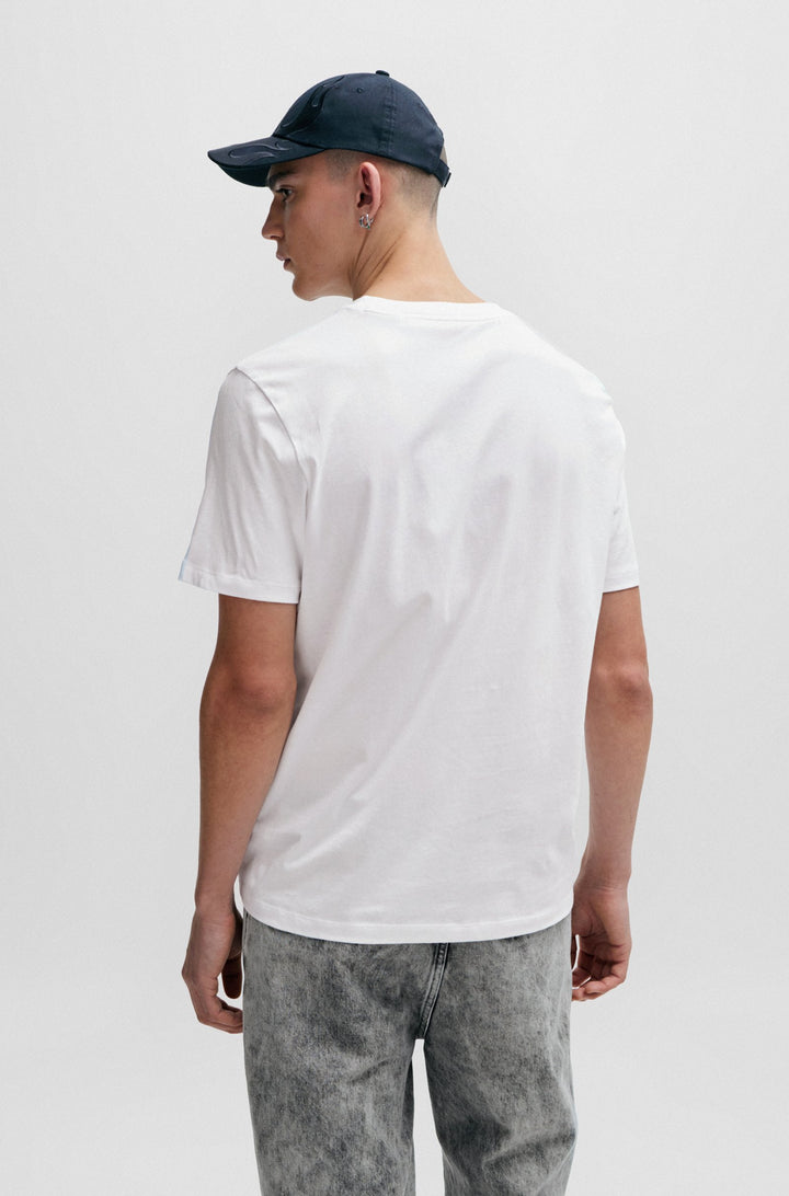 HUGO Regular Fit T-Shirts in Cotton - DAVALON 10233396 01-50504936- Concorde Fashion#color_white-100