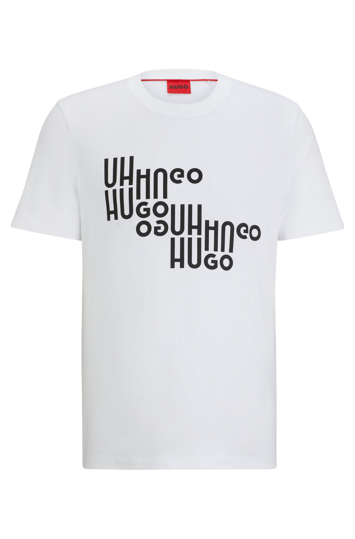 HUGO Regular Fit T-Shirts in Cotton - DAVALON 10233396 01-50504936- Concorde Fashion#color_white-100