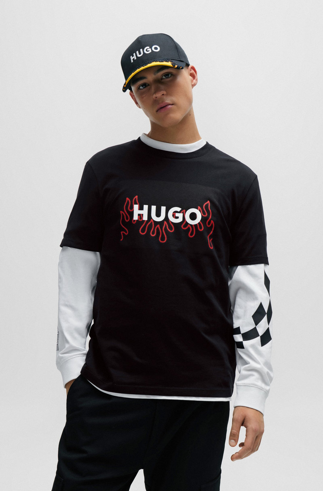 HUGO Regular Fit T-Shirts in Cotton - DULIVE_U241 10233396 01-50506989- Concorde Fashion#color_black-001