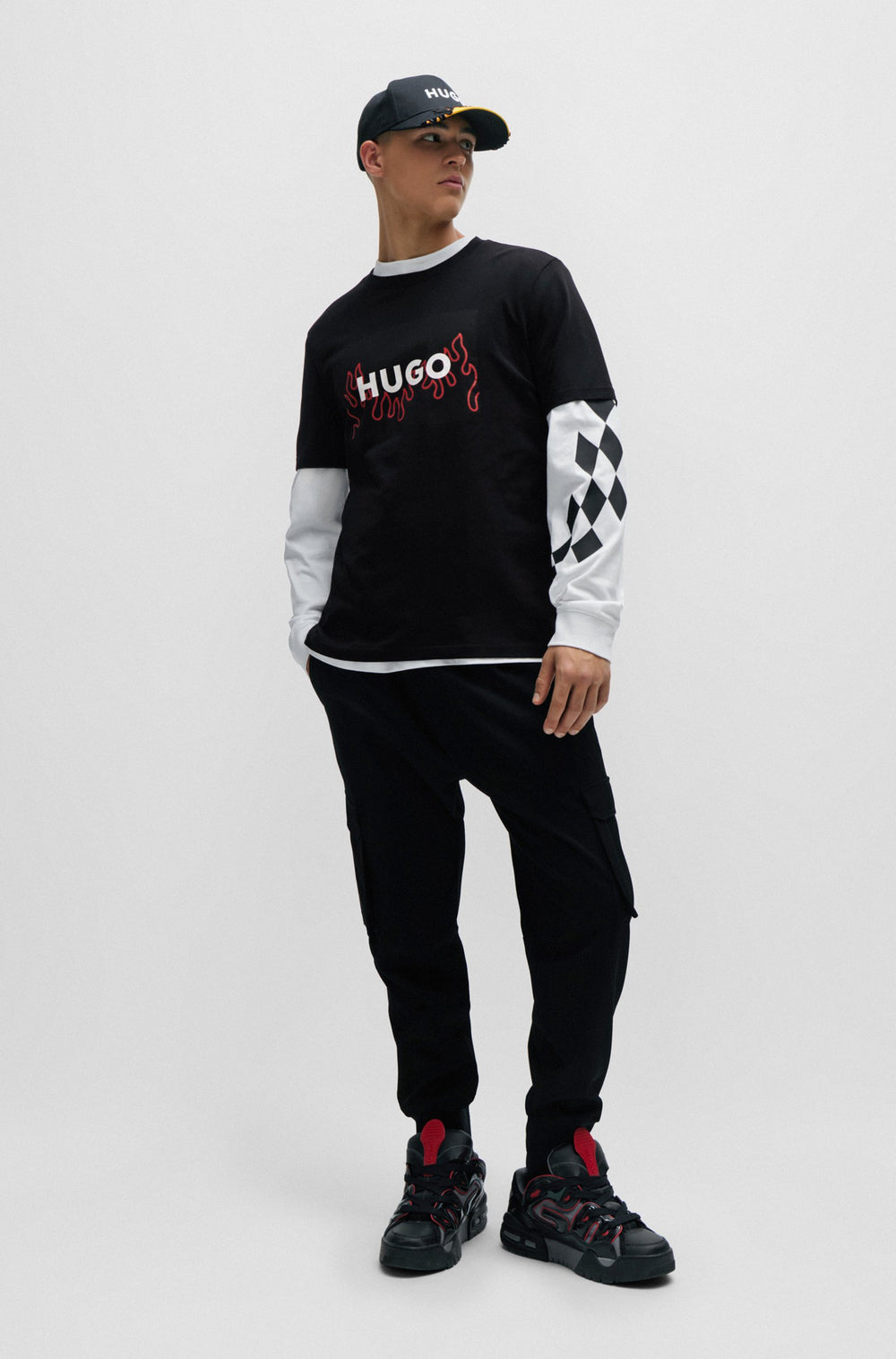 HUGO Regular Fit T-Shirts in Cotton - DULIVE_U241 10233396 01-50506989- Concorde Fashion#color_black-001