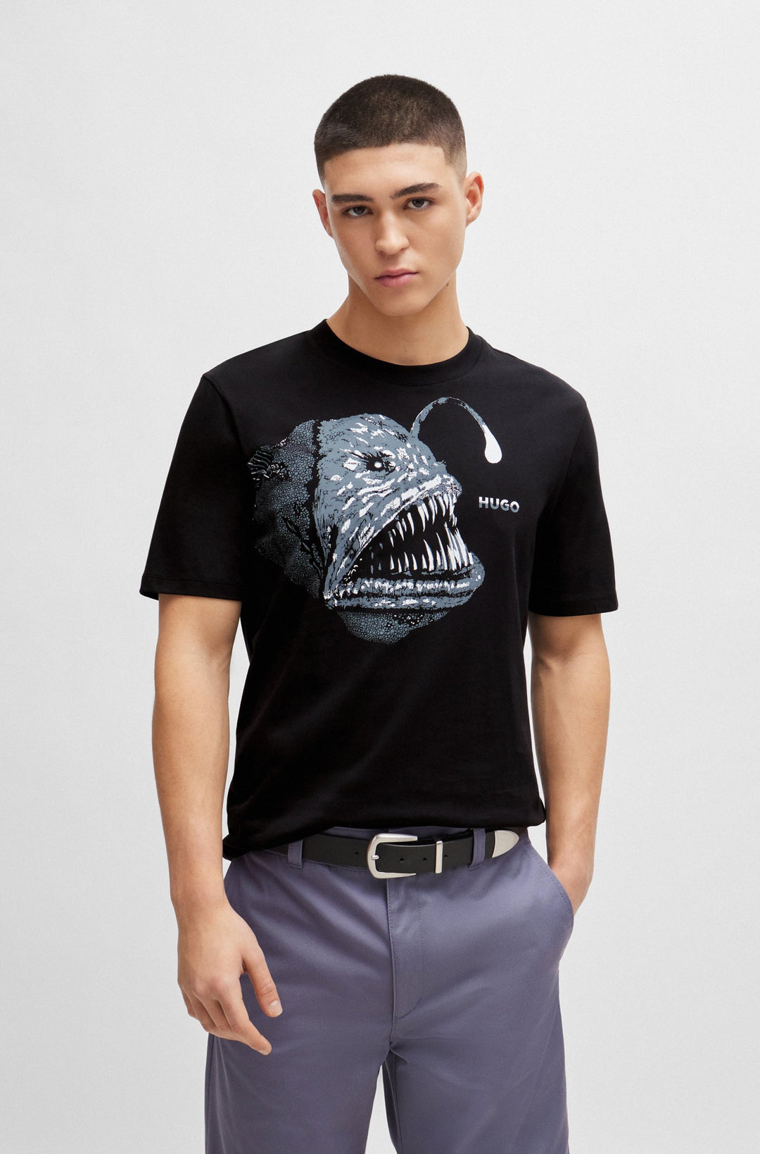 HUGO RED Regular Fit T-Shirts in Cotton - DIBEACH 10233396 01-50513812- Concorde Fashion#color_black-001