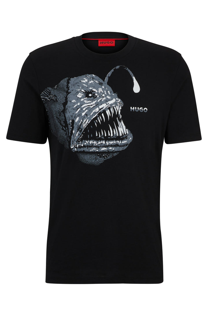 HUGO RED Regular Fit T-Shirts in Cotton - DIBEACH 10233396 01-50513812- Concorde Fashion#color_black-001