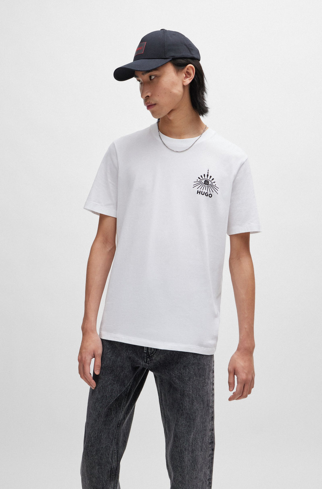 HUGO RED Regular Fit T-Shirts in Cotton - DEDICO 10233396 01-50513828- Concorde Fashion#color_white-100