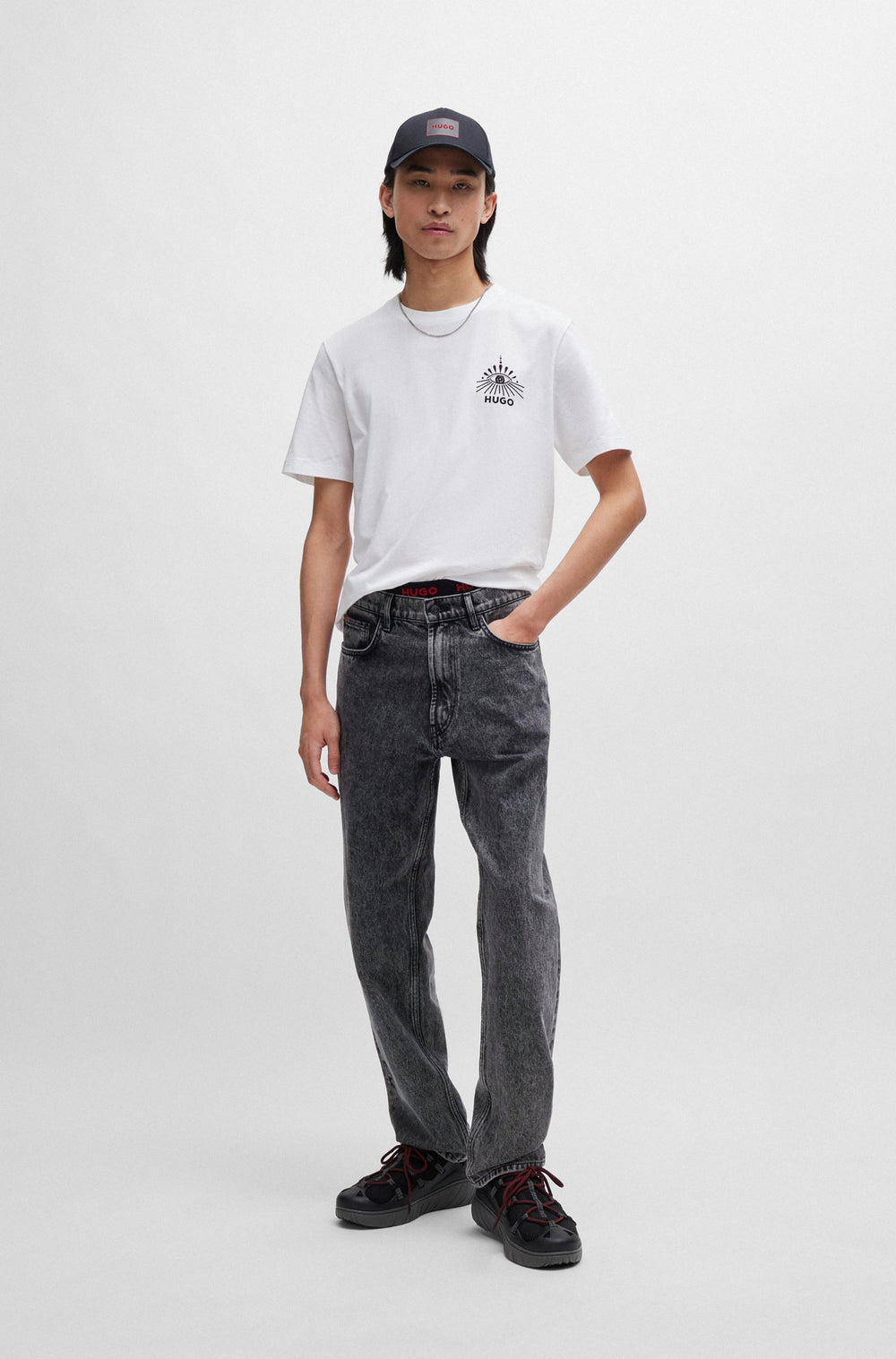 HUGO RED Regular Fit T-Shirts in Cotton - DEDICO 10233396 01-50513828- Concorde Fashion#color_white-100