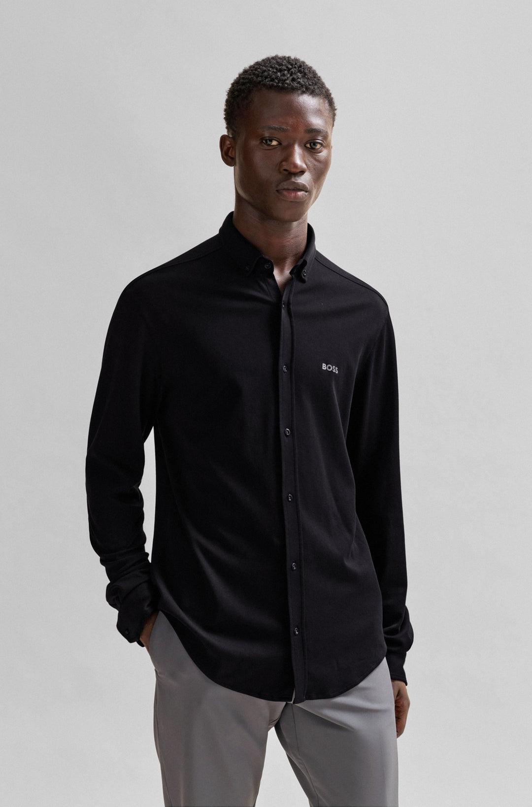 BOSS Regular Fit Casual Shirts in Cotton - B_MOTION_L 10233753 01-50509742- Concorde Fashion#color_black-002