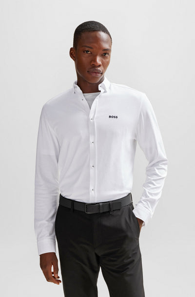 BOSS Regular Fit Casual Shirts in Cotton - B_MOTION_L 10233753 01-50509742- Concorde Fashion#color_white-100