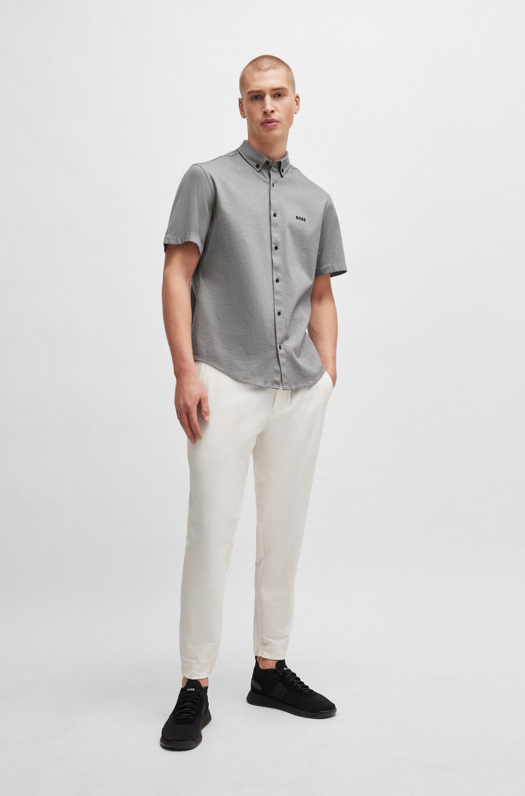 BOSS Regular Fit Casual Shirts in Cotton - B_MOTION_S 10233753 02-50512005- Concorde Fashion#color_grey-052