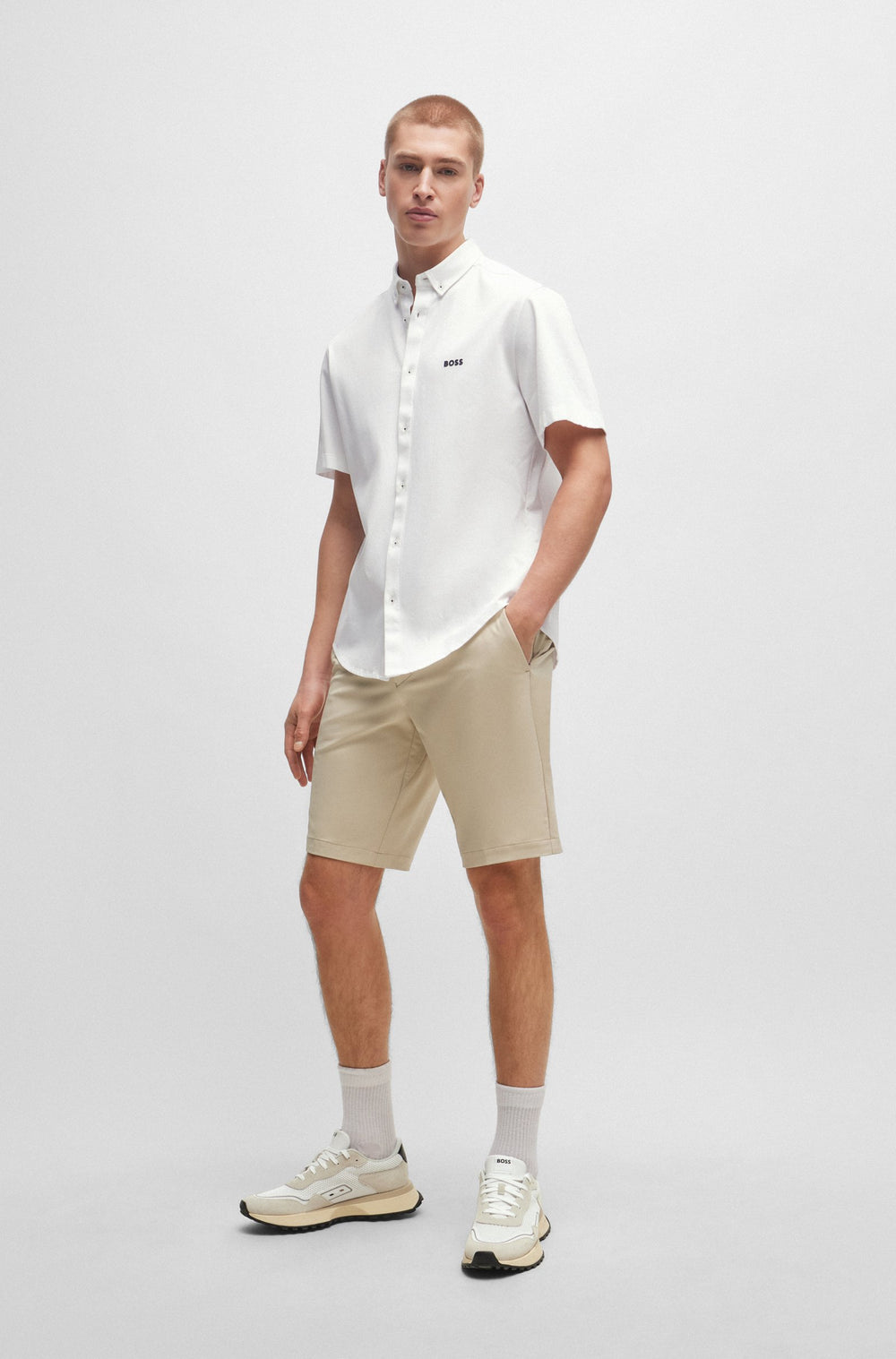 BOSS Regular Fit Casual Shirts in Cotton - B_MOTION_S 10233753 02-50512005- Concorde Fashion#color_white-100