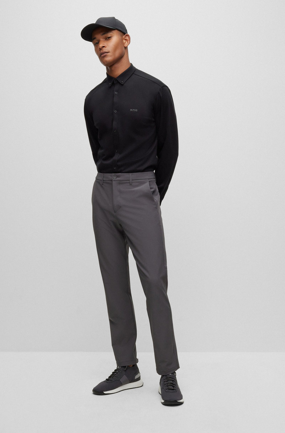 BOSS Regular Fit Casual Shirts in Cotton - BIADO_R 10233753 10-50497486- Concorde Fashion#color_black-002