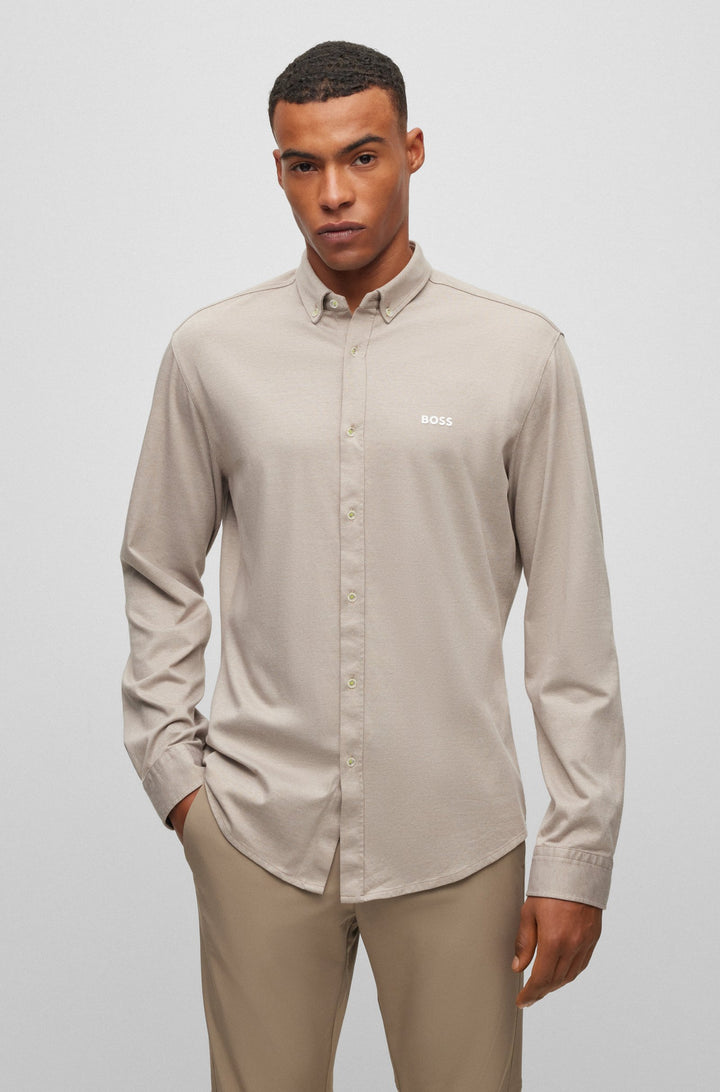 BOSS Regular Fit Casual Shirts in Cotton - BIADO_R 10233753 10-50497486- Concorde Fashion#color_green-334