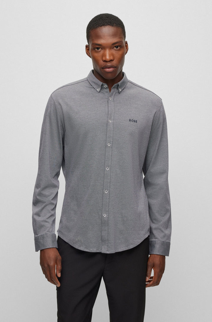 BOSS Regular Fit Casual Shirts in Cotton - BIADO_R 10233753 10-50497486- Concorde Fashion#color_navy-411