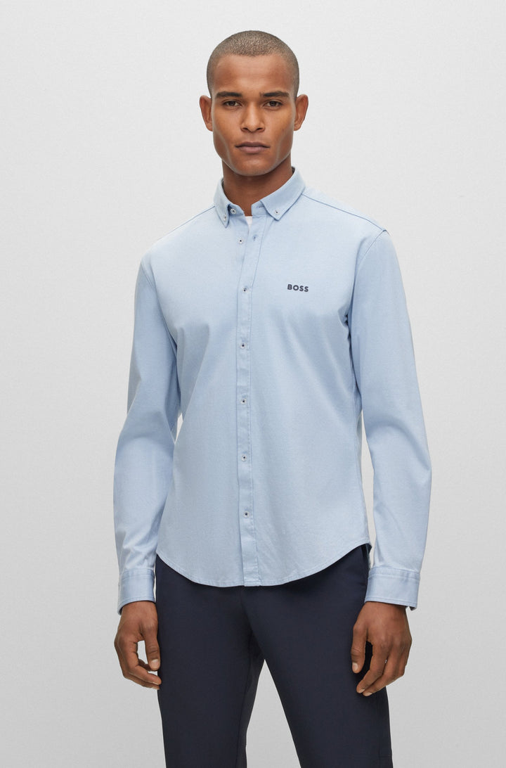 BOSS Regular Fit Casual Shirts in Cotton - BIADO_R 10233753 10-50497486- Concorde Fashion#color_blue-498