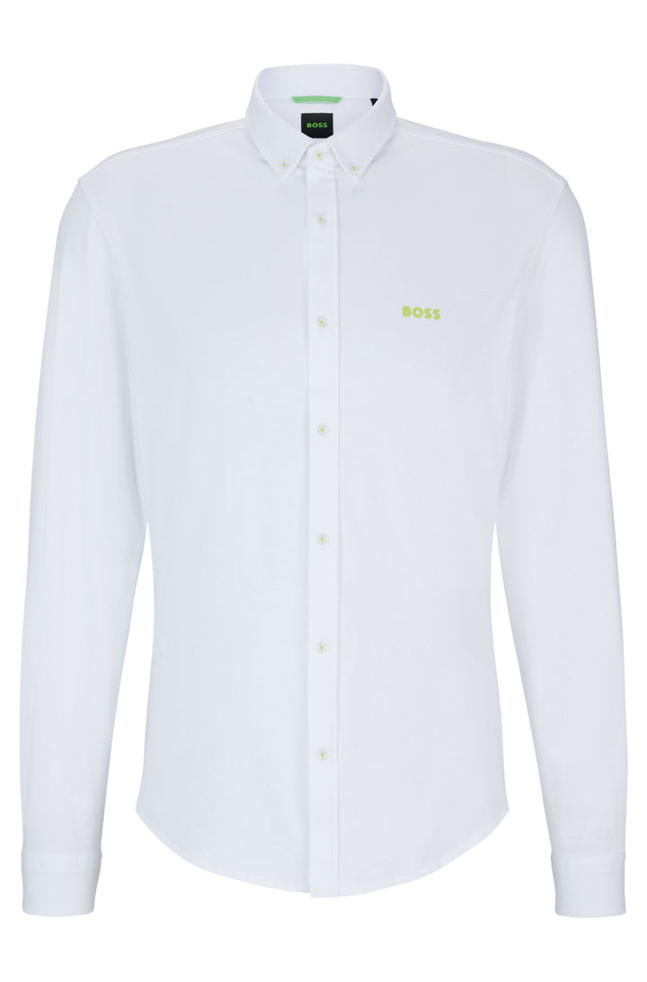 BOSS Regular Fit Casual Shirts in Cotton - BIADO_R 10233753 10-50497486- Concorde Fashion#color_white-100