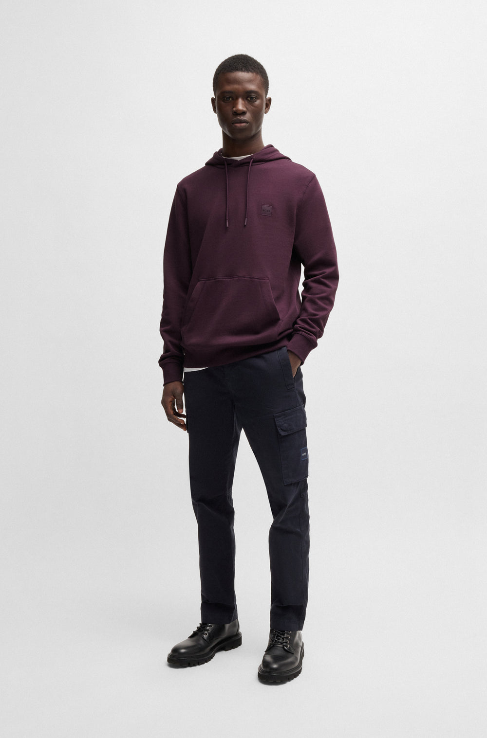 BOSS Hoodies Regular Fit in Cotton - WETALK 10234591 02-50509314- Concorde Fashion#color_purple-543