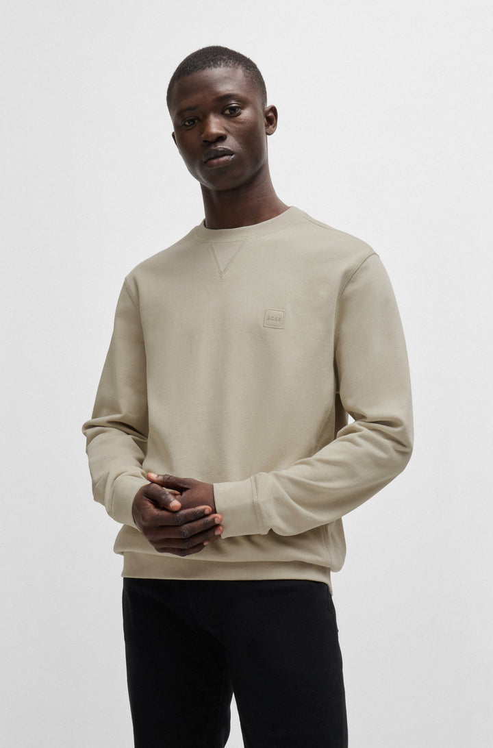 BOSS Sweatshirts Relaxed Fit in Cotton - WESTART 10234591 02-50509323- Concorde Fashion#color_beige-271