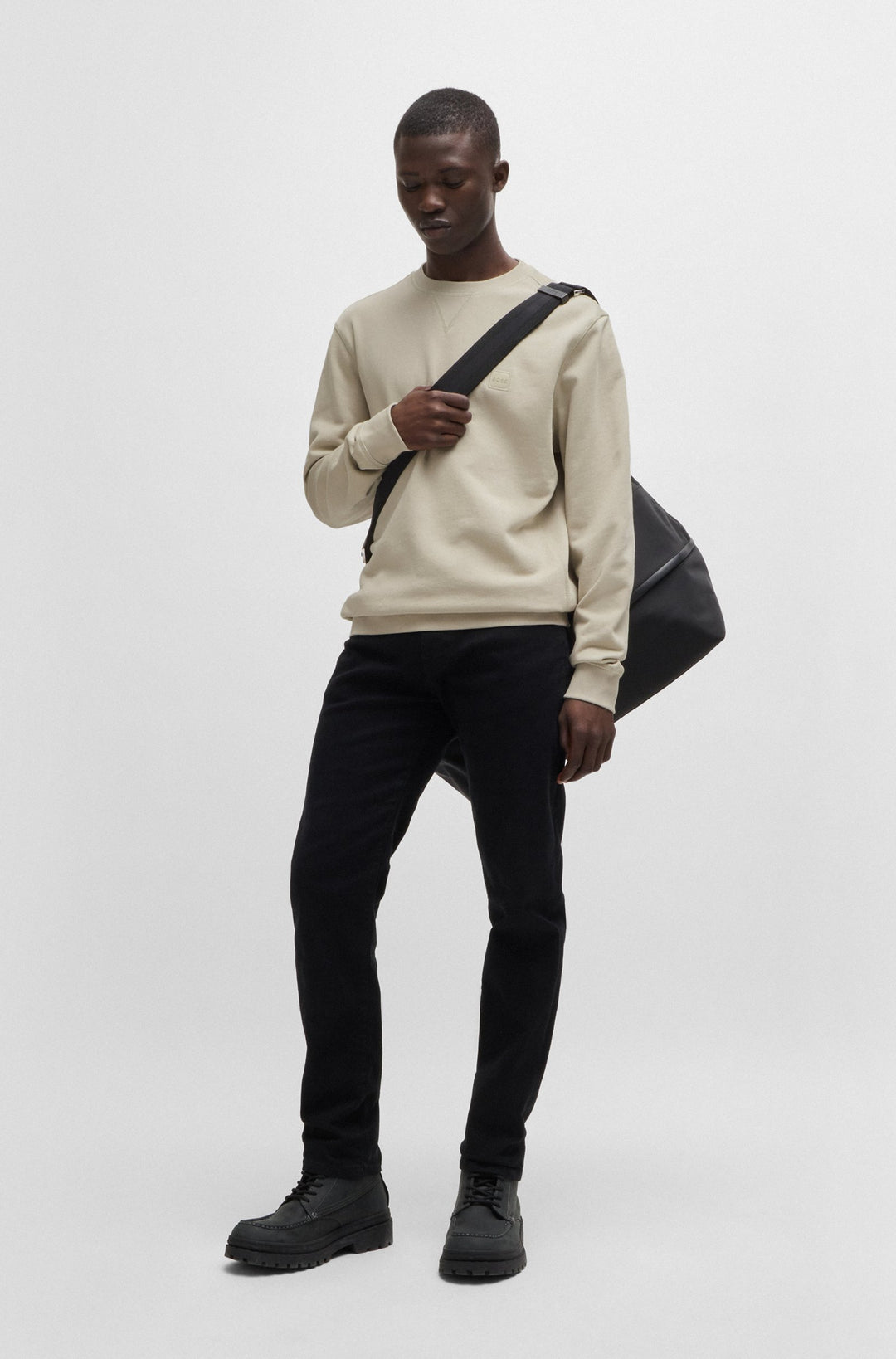 BOSS Sweatshirts Relaxed Fit in Cotton - WESTART 10234591 02-50509323- Concorde Fashion#color_beige-271