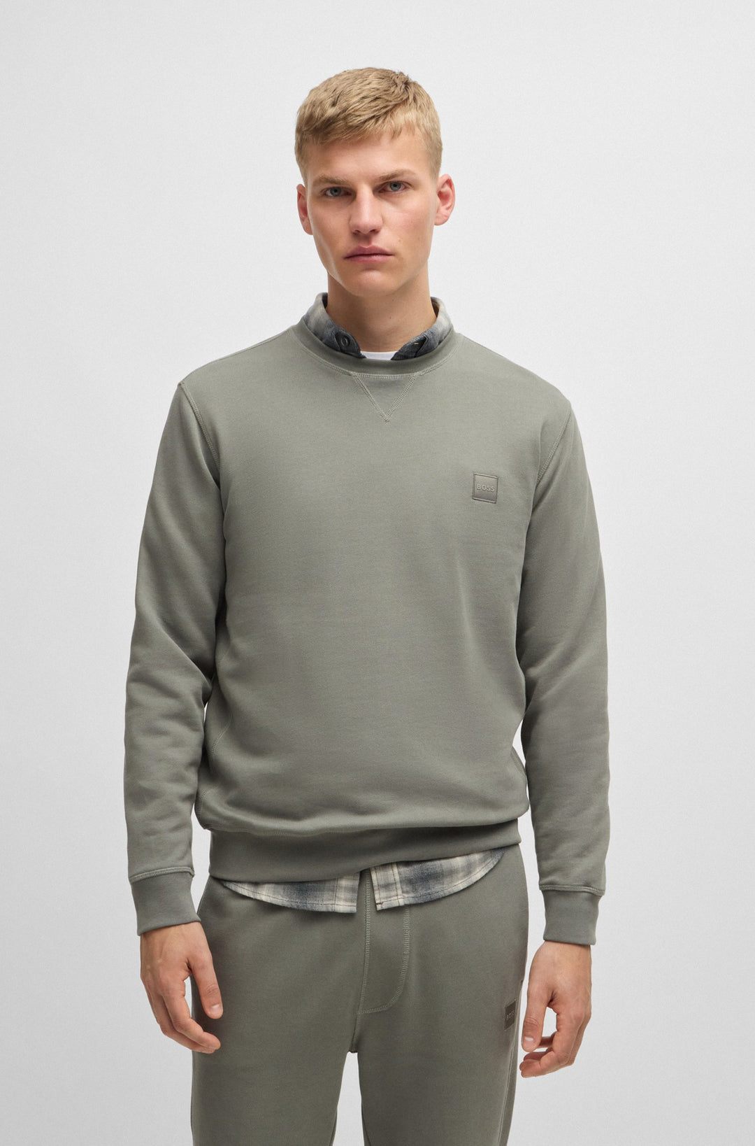 BOSS Sweatshirts Relaxed Fit in Cotton - WESTART 10234591 02-50509323- Concorde Fashion#color_grey-076