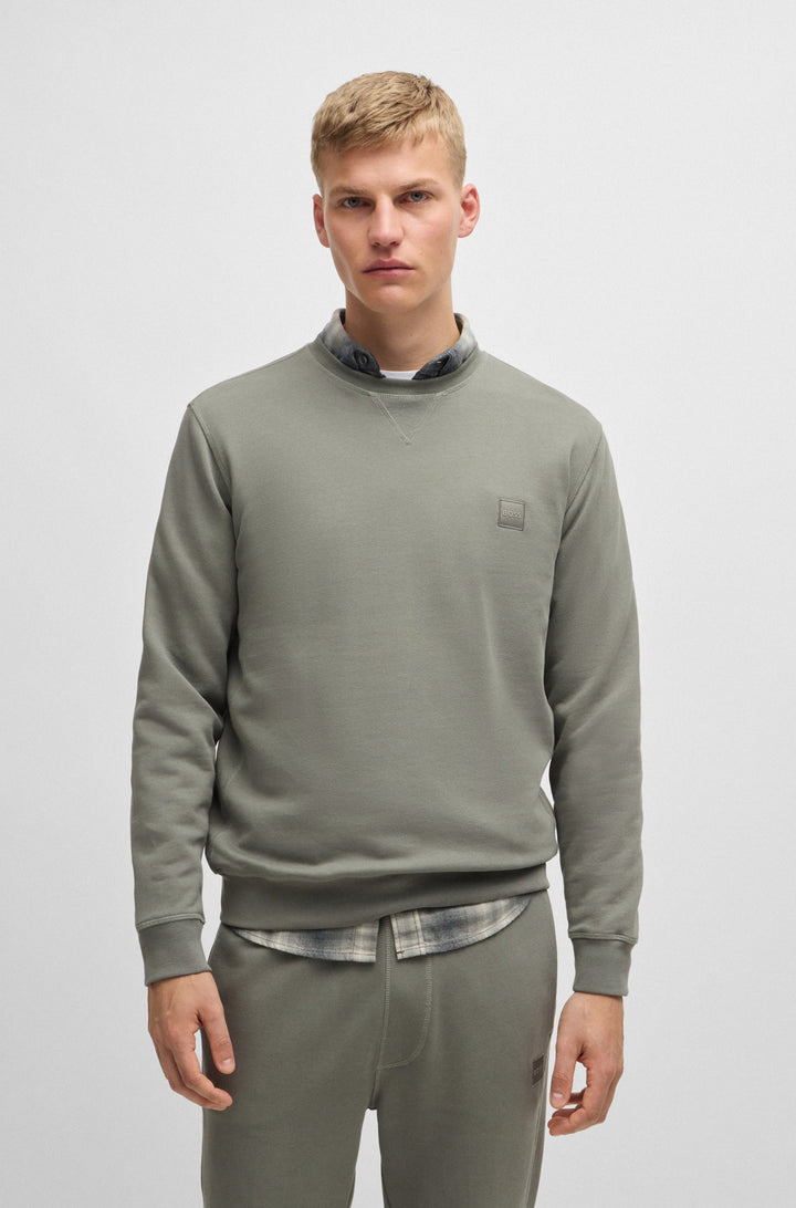 BOSS Sweatshirts Relaxed Fit in Cotton - WESTART 10234591 02-50509323- Concorde Fashion#color_grey-076