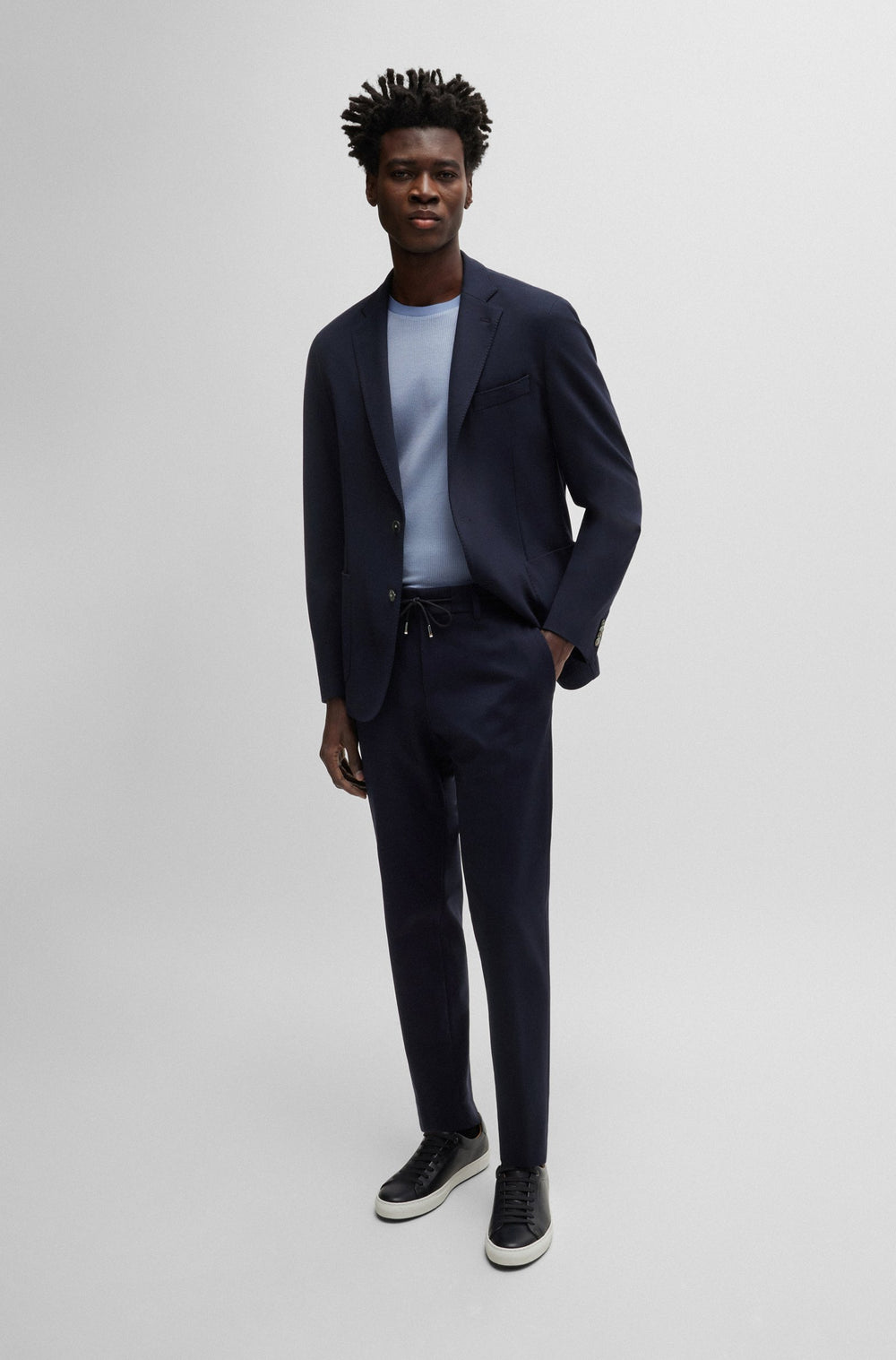 BOSS Trousers Slim Fit in Viscose Mix - C-GENIUS-J-RDS-243 10234615 01-50521643- Concorde Fashion#color_navy-404