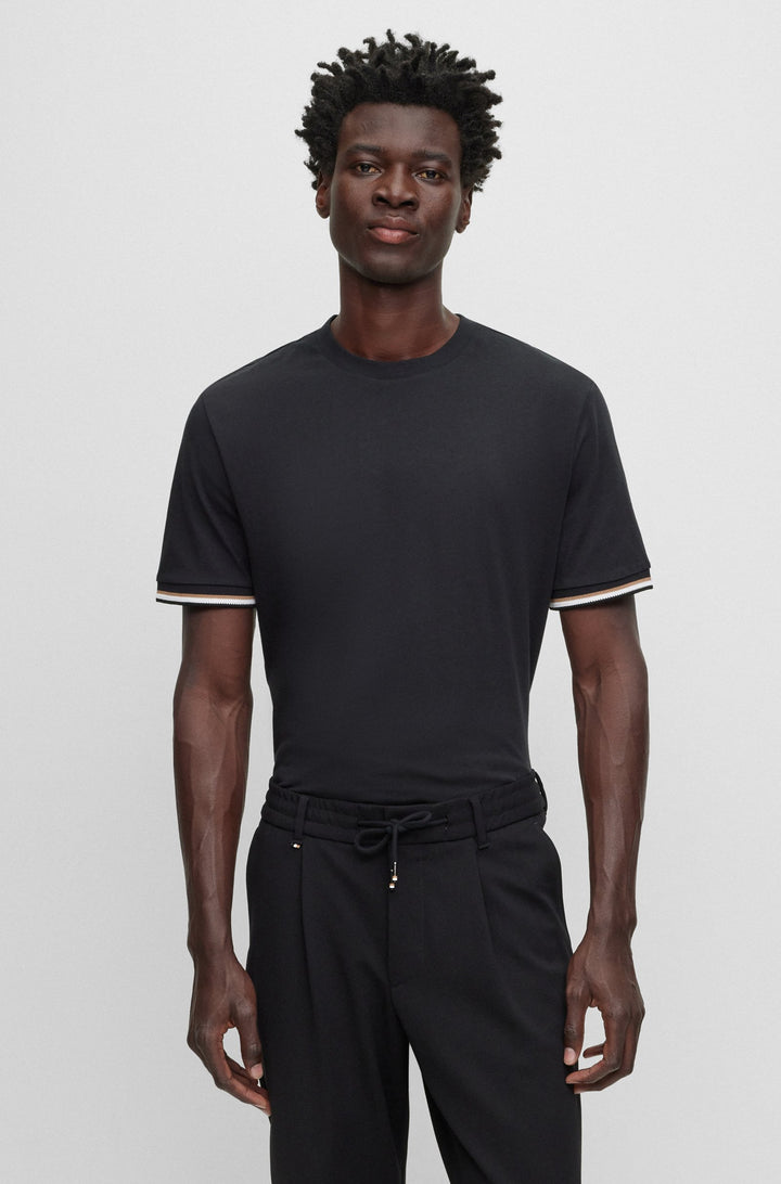 BOSS Regular Fit T-Shirts in Cotton - THOMPSON 04 10236129 01-50501097- Concorde Fashion#color_black-001