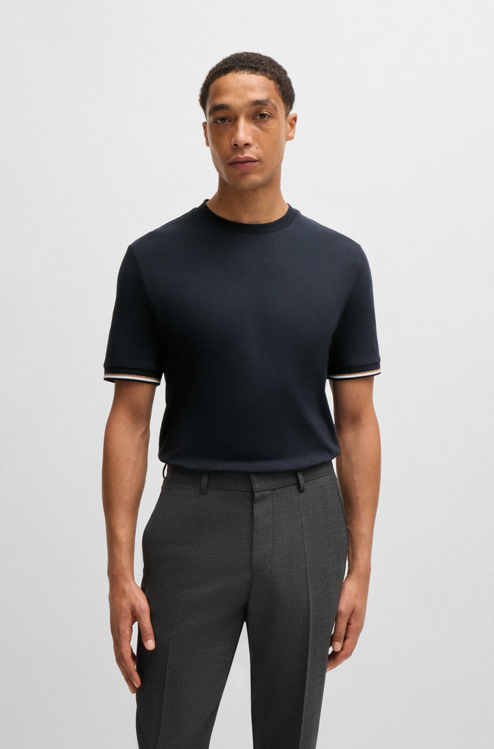 BOSS T-Shirts Regular Fit in Cotton - THOMPSON 04 10236129 01-50501097- Concorde Fashion#color_navy-404
