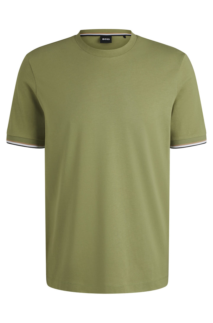 BOSS T-Shirts Regular Fit in Cotton - THOMPSON 04 10236129 01-50501097- Concorde Fashion#color_green-311