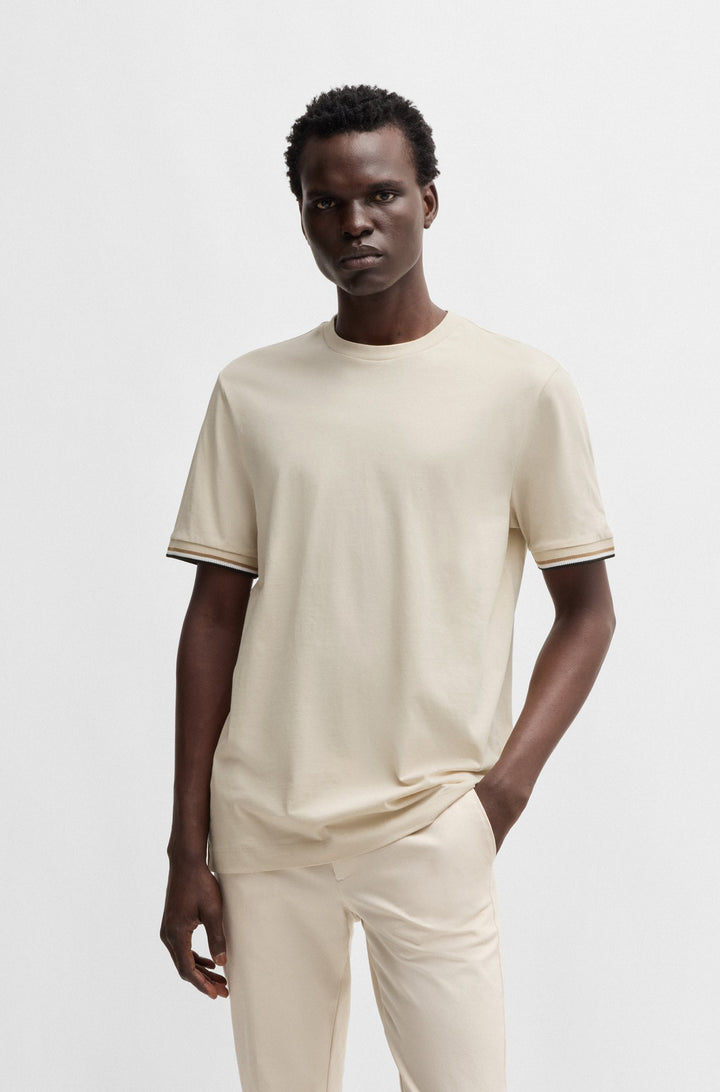 BOSS Regular Fit T-Shirts in Cotton - THOMPSON 04 10236129 01-50501097- Concorde Fashion#color_white-131