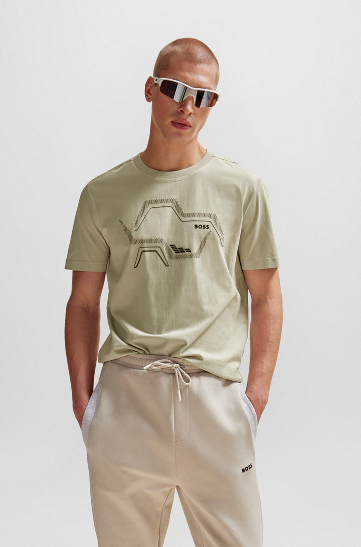 BOSS Regular Fit T-Shirts in Cotton - TEE 3 10236129 01-50506358- Concorde Fashion#color_beige-271
