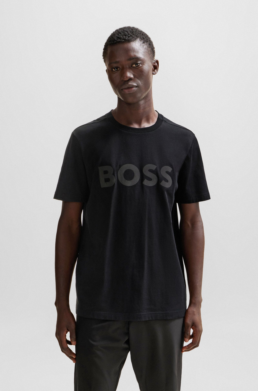 BOSS Regular Fit T-Shirts in Cotton - TEE MIRROR 1 10236129 01-50506363- Concorde Fashion#color_black-001