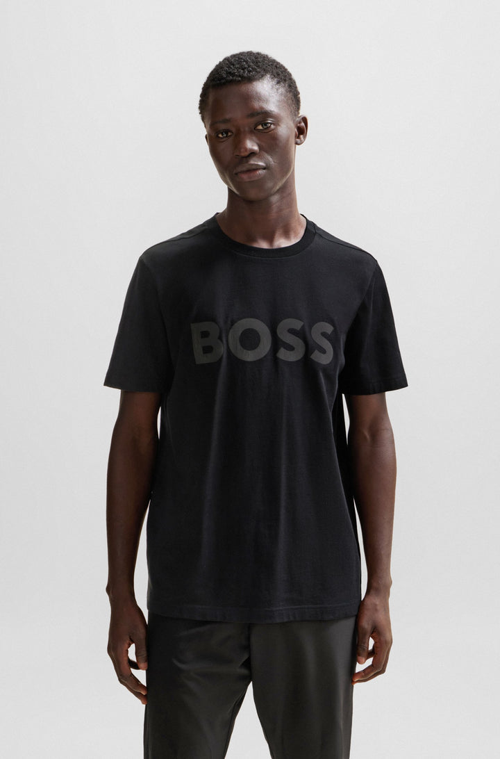 BOSS Regular Fit T-Shirts in Cotton - TEE MIRROR 1 10236129 01-50506363- Concorde Fashion#color_black-001