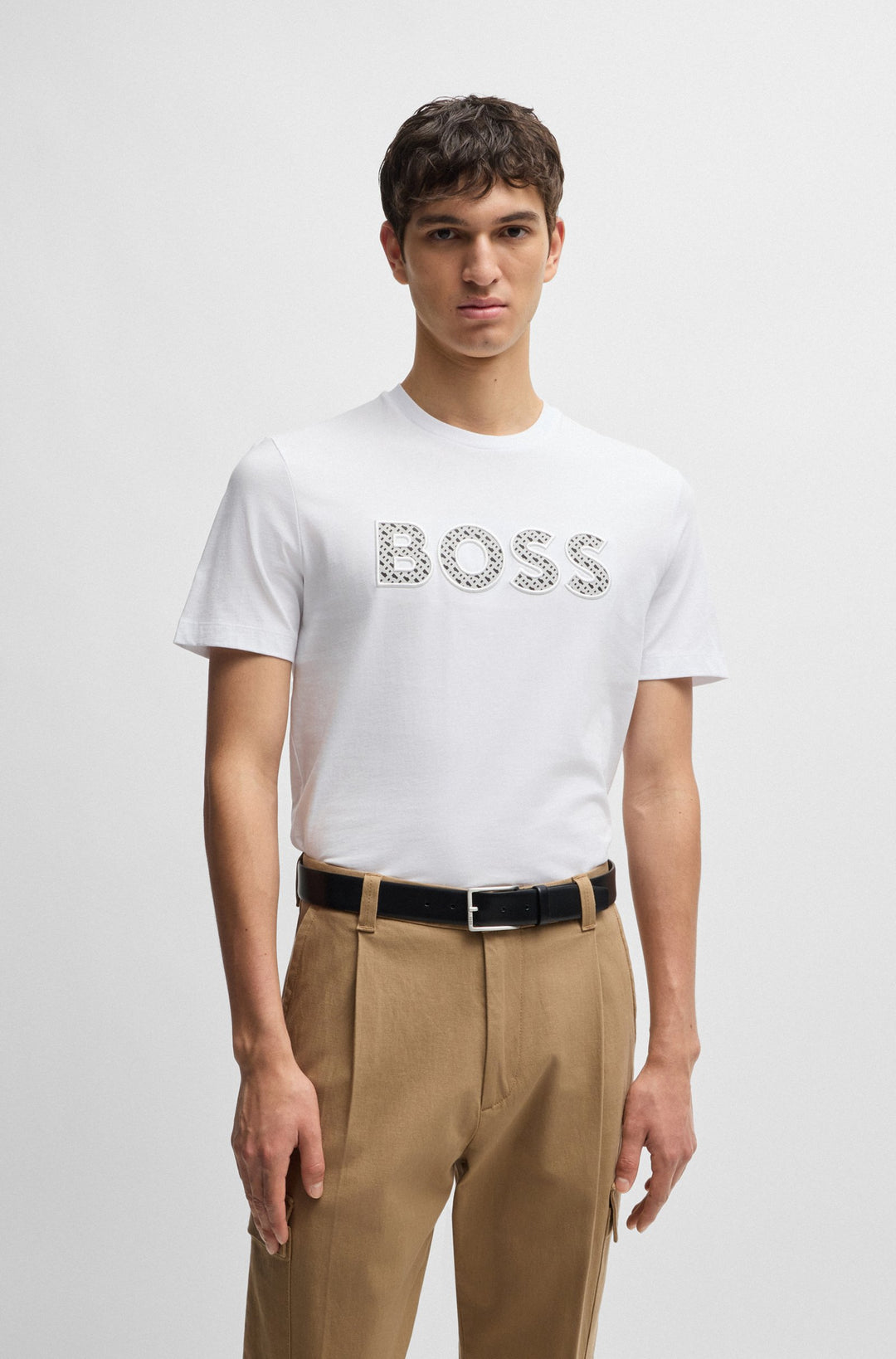 BOSS T-Shirts Regular Fit in Cotton - C-THOMPSON 06 10236129 01-50521520- Concorde Fashion#color_white-101