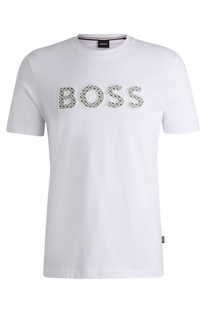 BOSS T-Shirts Regular Fit in Cotton - C-THOMPSON 06 10236129 01-50521520- Concorde Fashion#color_white-101